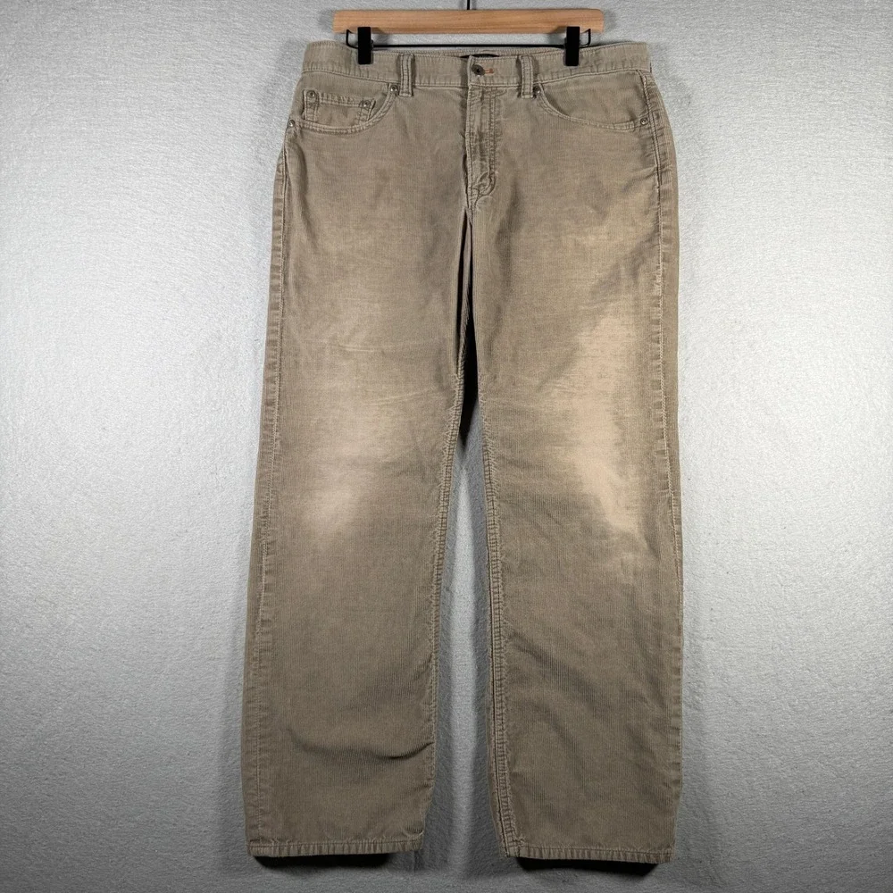 Banana Republic Mens Straight Fit Corduroy Pants Tower Taupe 407829-05 34x30